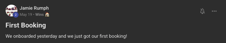 Jamie Rumph: First booking